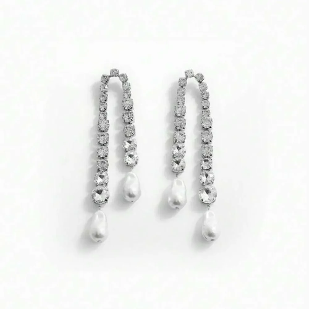 rhinestone drop earrings A779